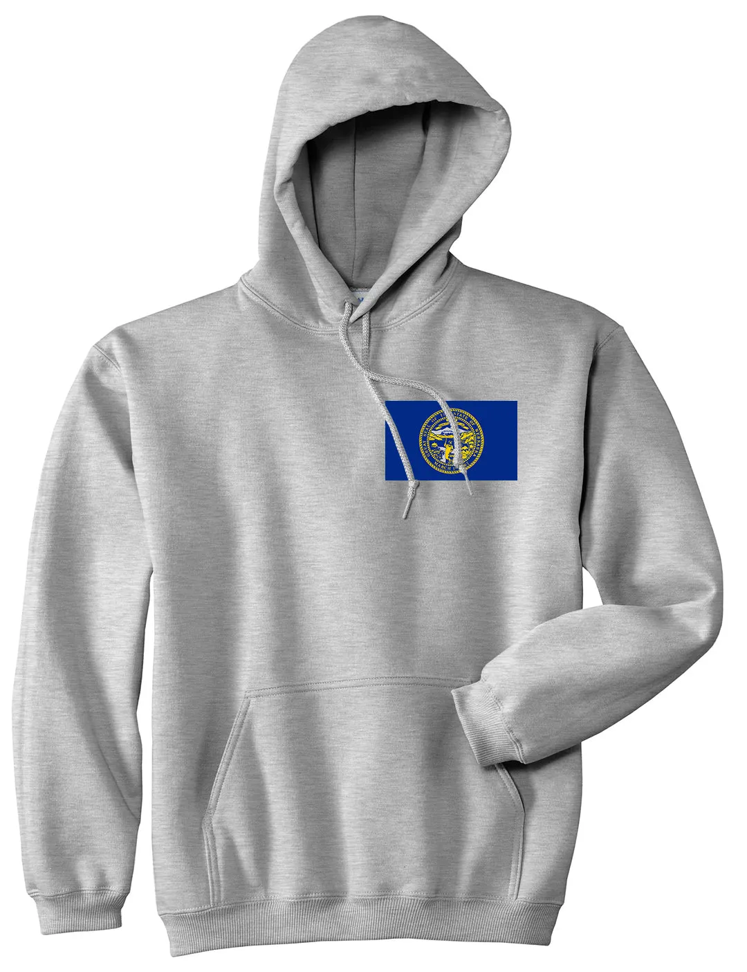 Nebraska State Flag NE Chesst Mens Pullover Hoodie