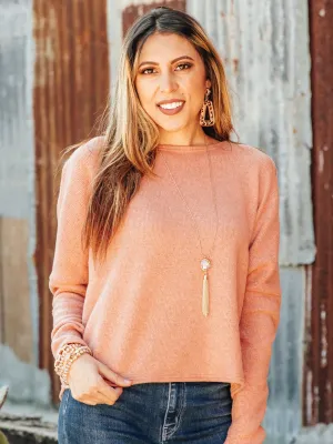 Never Looking Back Sweater in Salmon