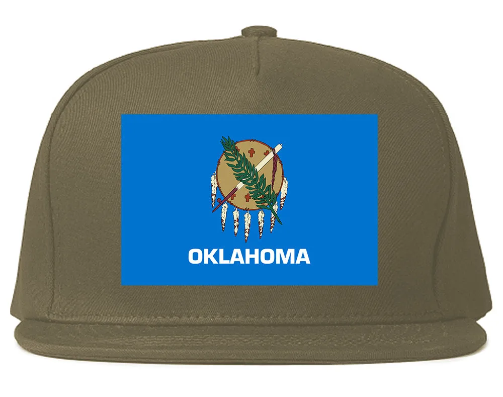 Oklahoma State Flag OK Chest Mens Snapback Hat