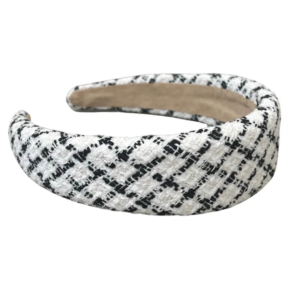 Padded Headband - White Plaid