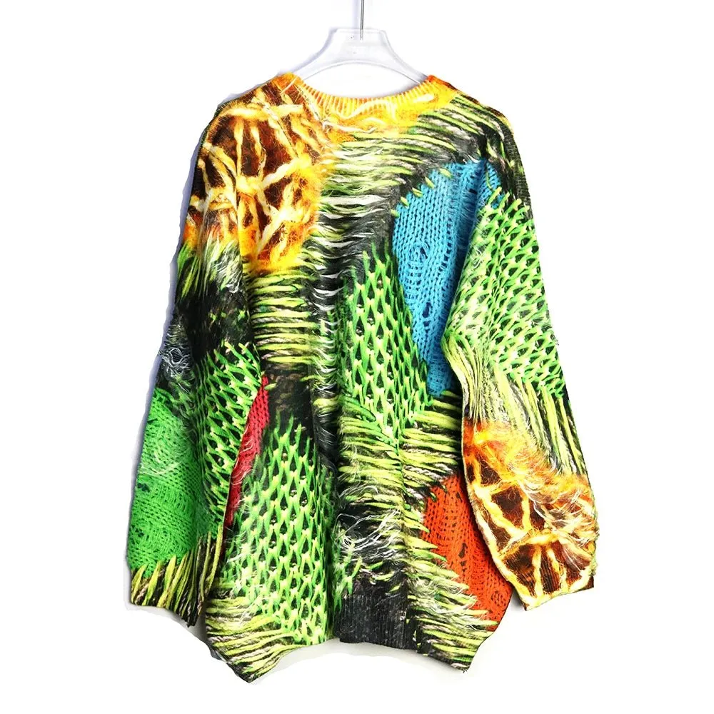 Pre Order:  Mock Knit Prints Sweater