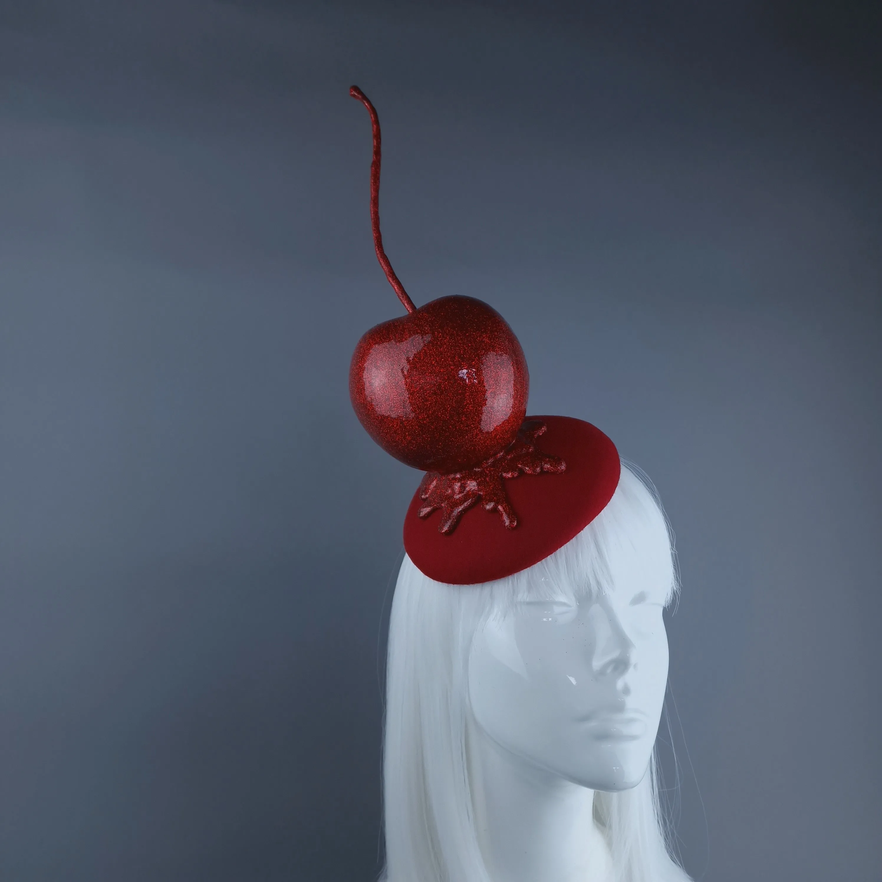 "Lush" Giant Cherry Fruit Food Fascinator Hat