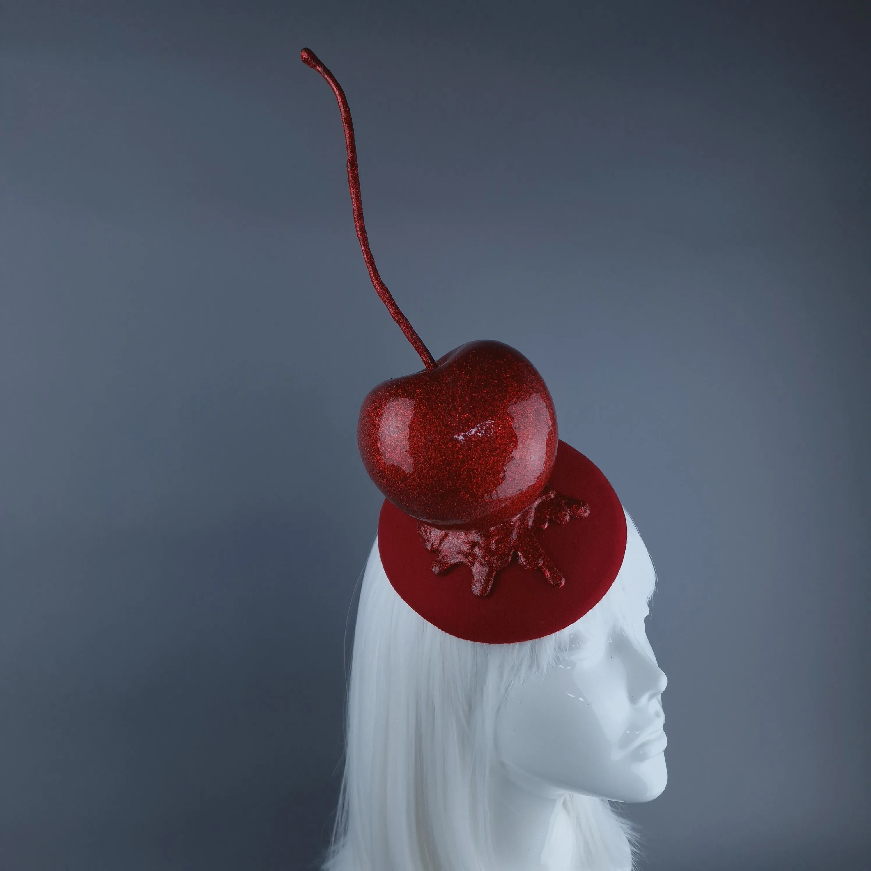 "Lush" Giant Cherry Fruit Food Fascinator Hat