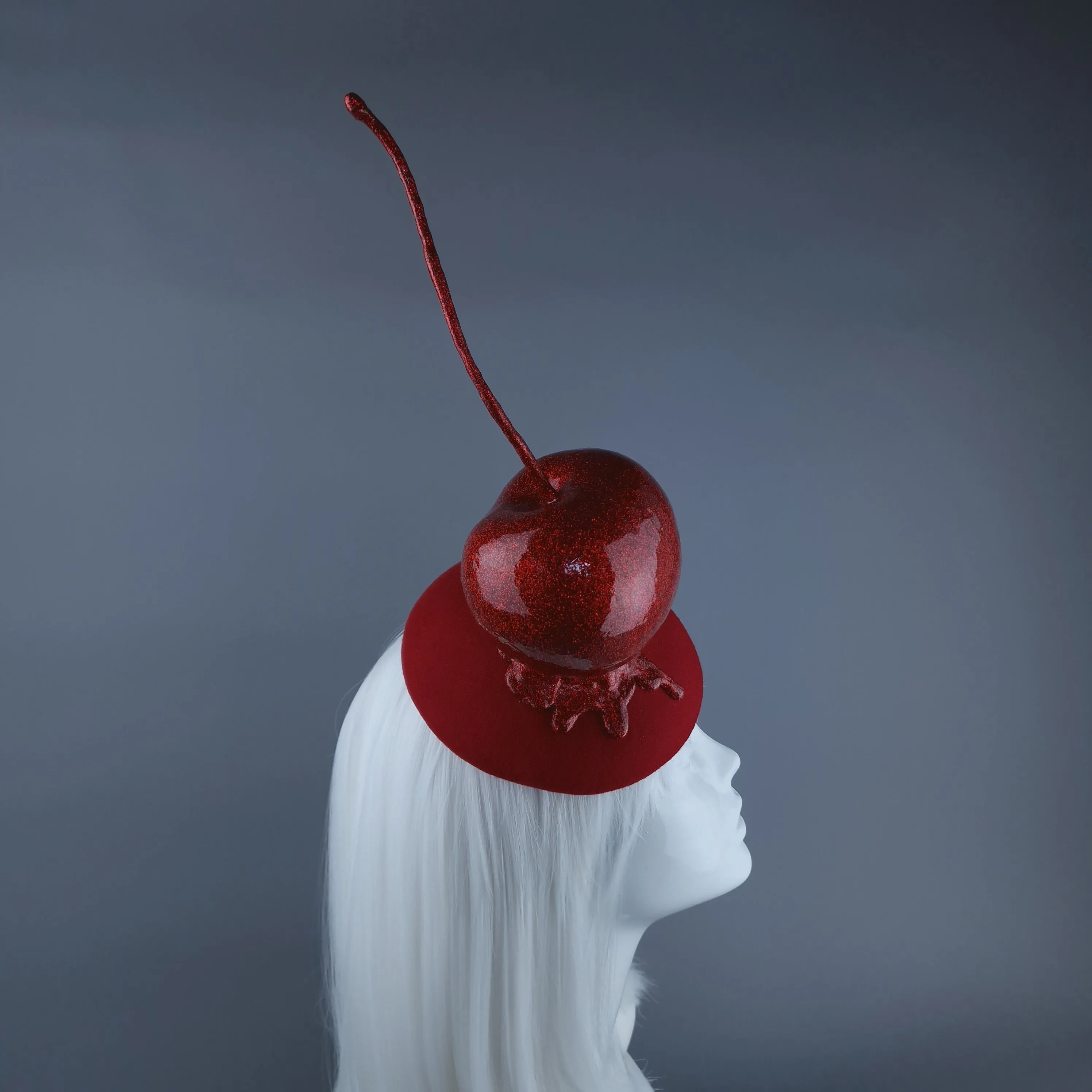 "Lush" Giant Cherry Fruit Food Fascinator Hat