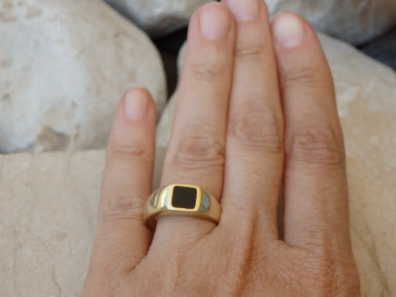 Square Onyx Signet Ring