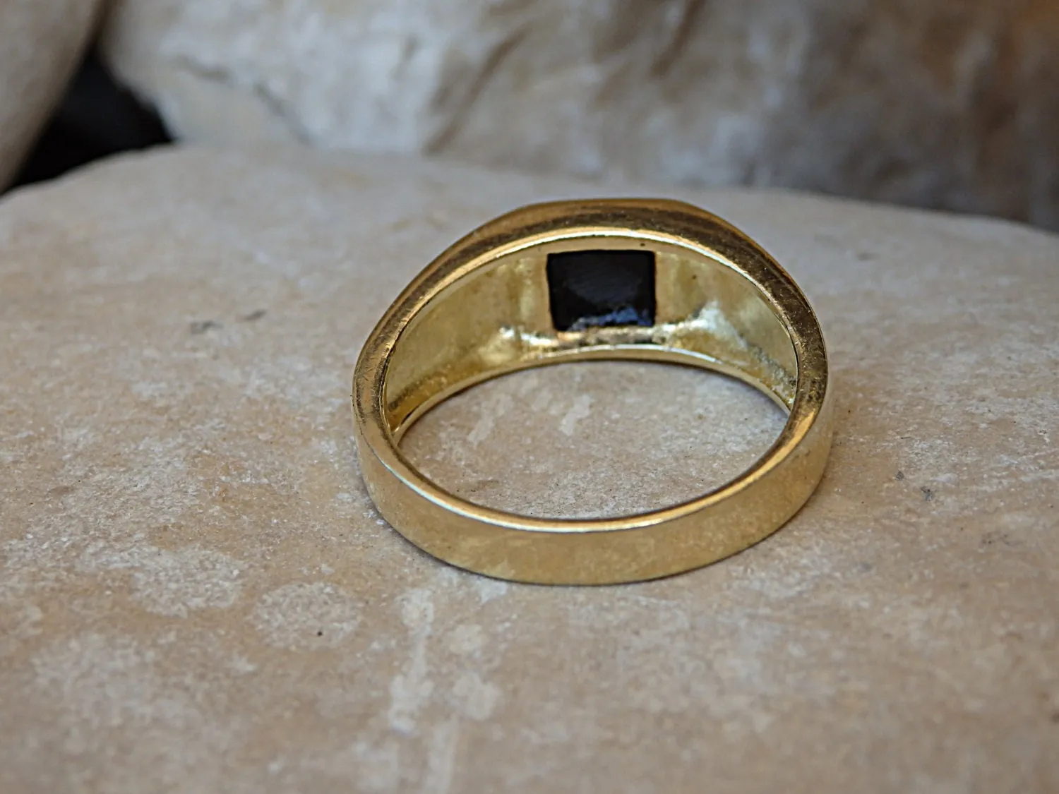 Square Onyx Signet Ring