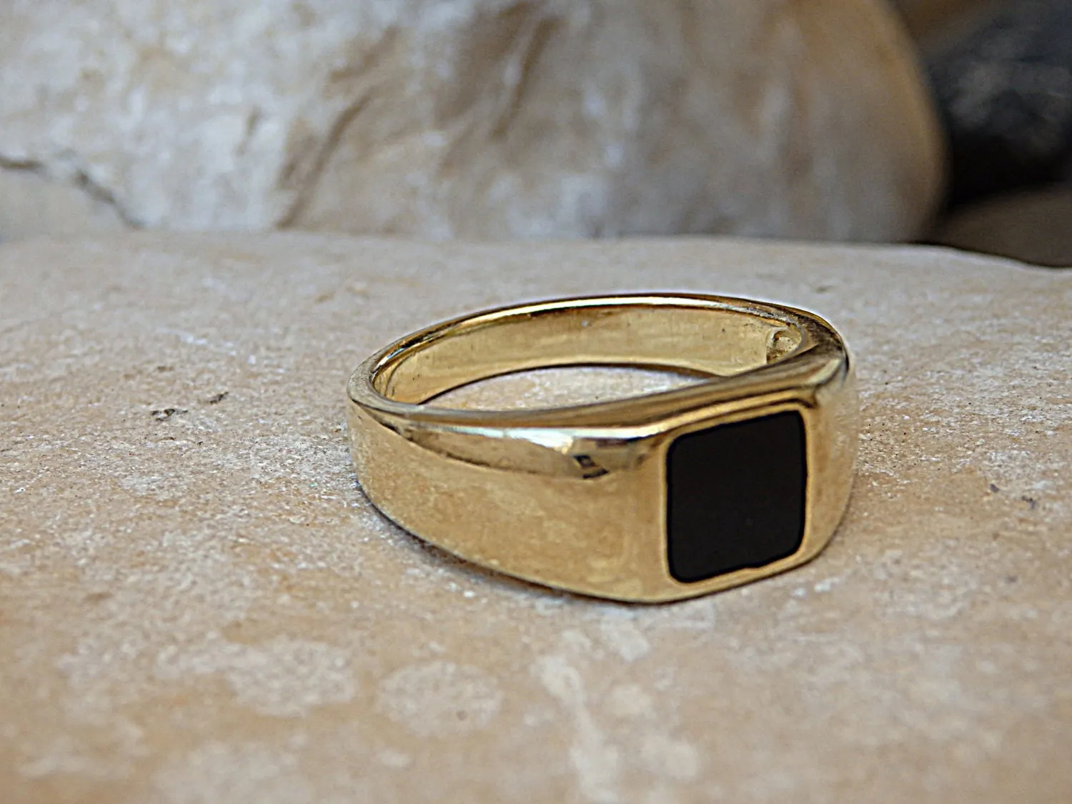 Square Onyx Signet Ring