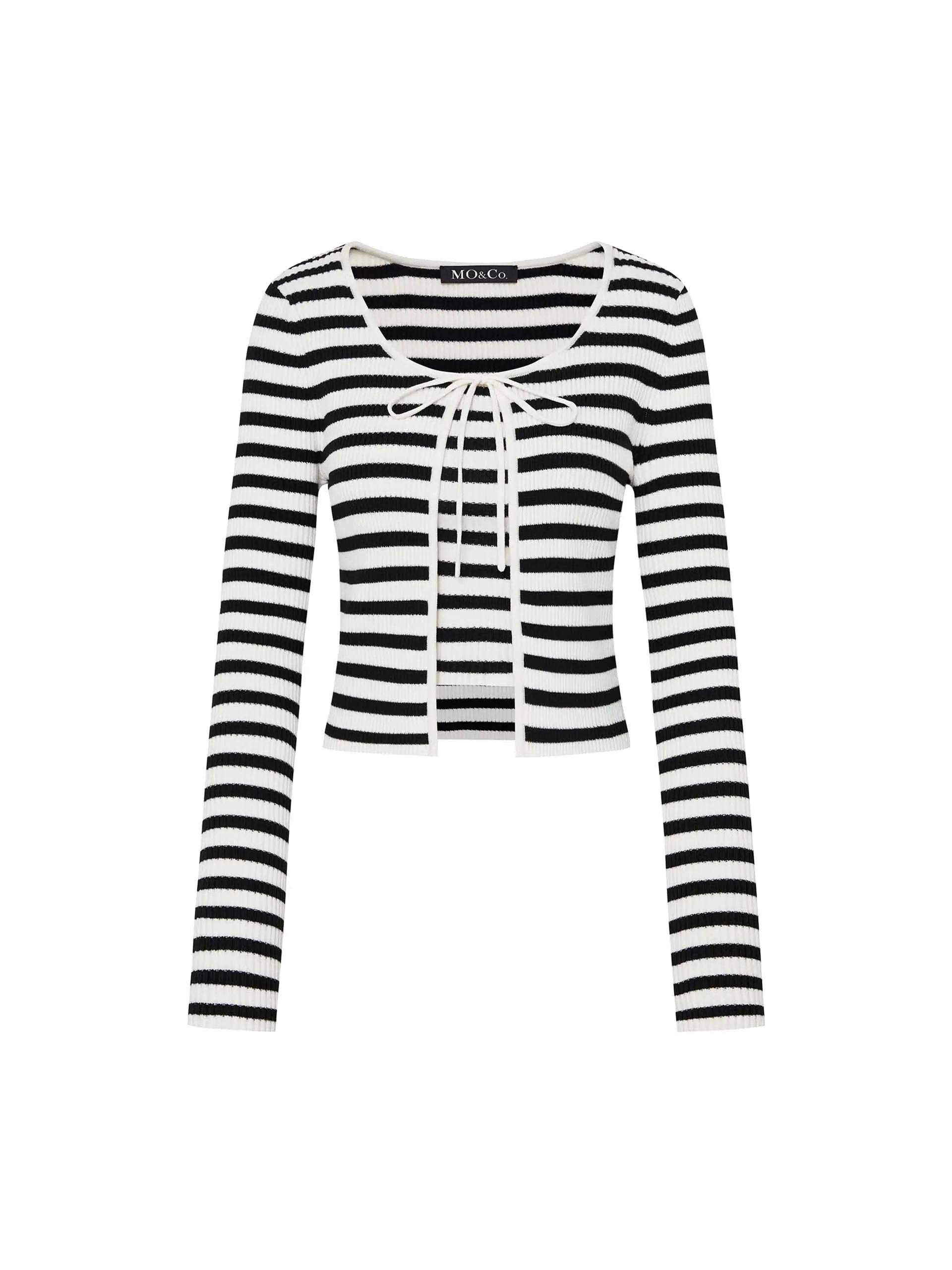 Striped Crop Cardigan Set