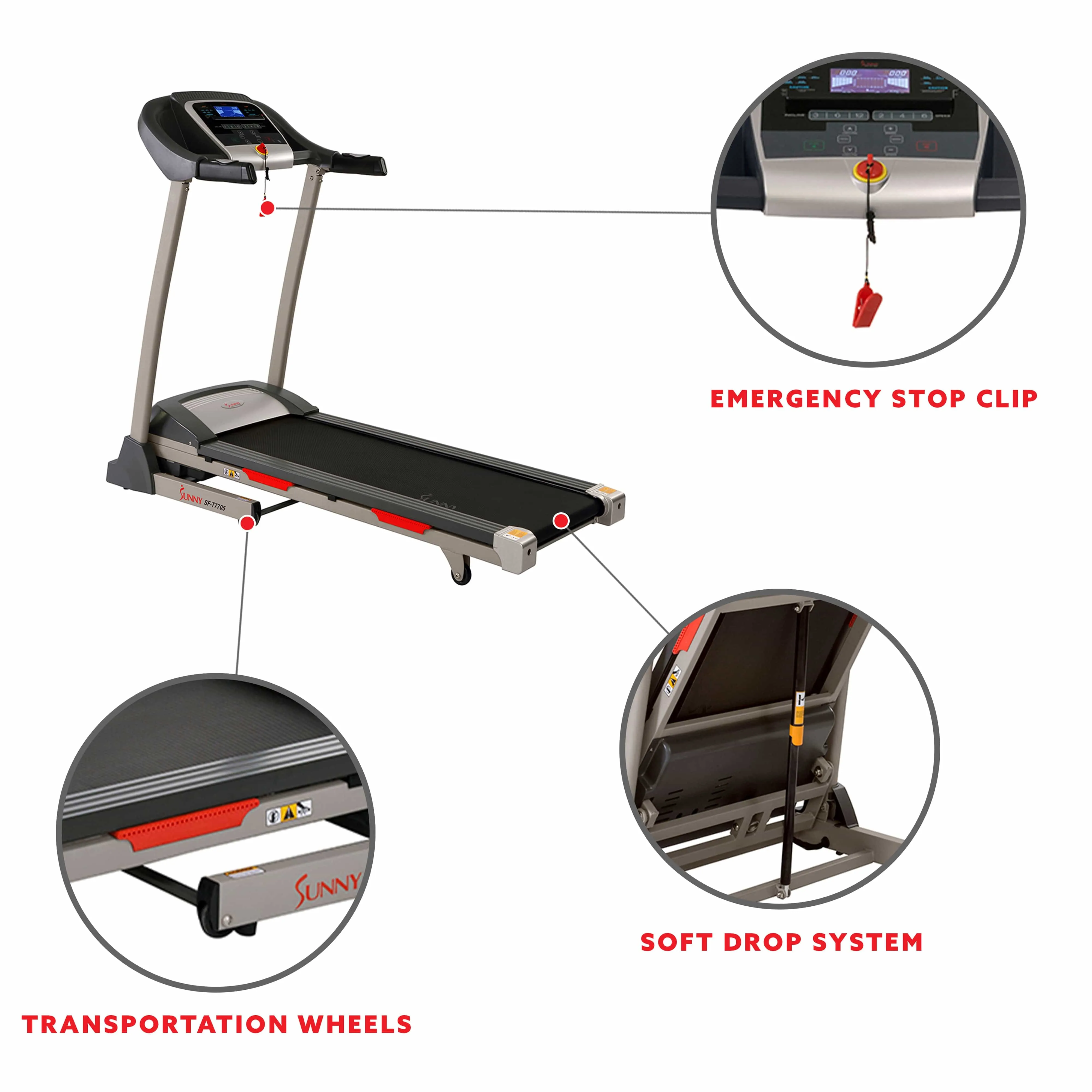 Sunny Health & Fitness Treadmill with Auto Incline - SF-T7705