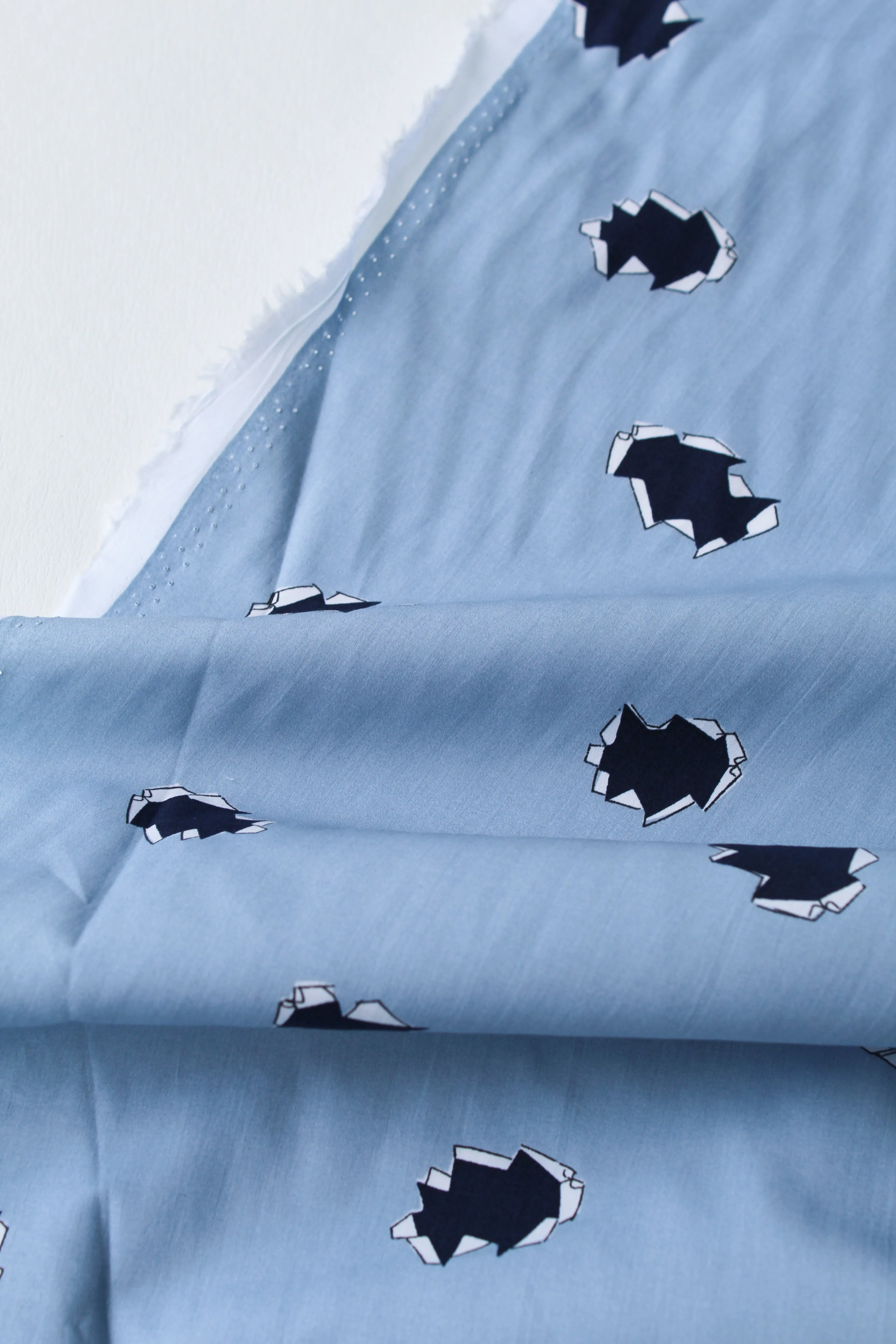 Tabac - Printed Cotton | Baby Blue