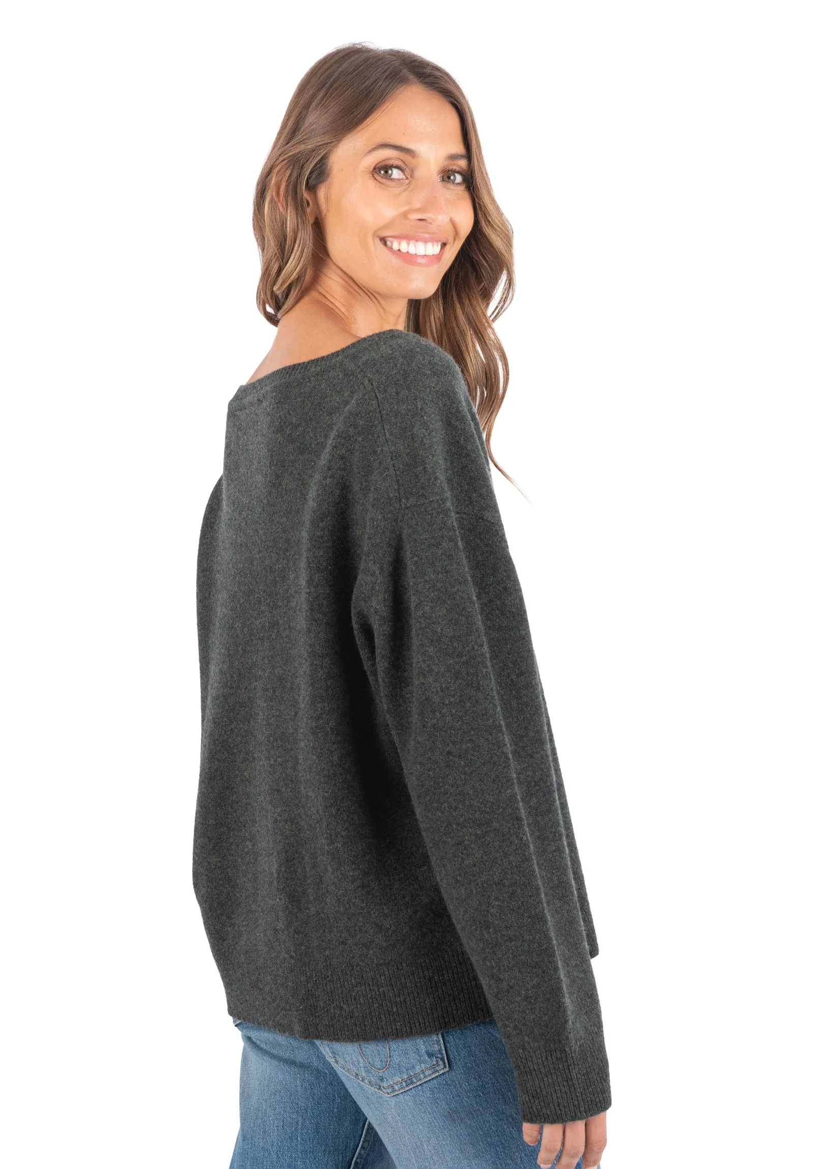 Valentina Green Oversized Merino Wool Sweater