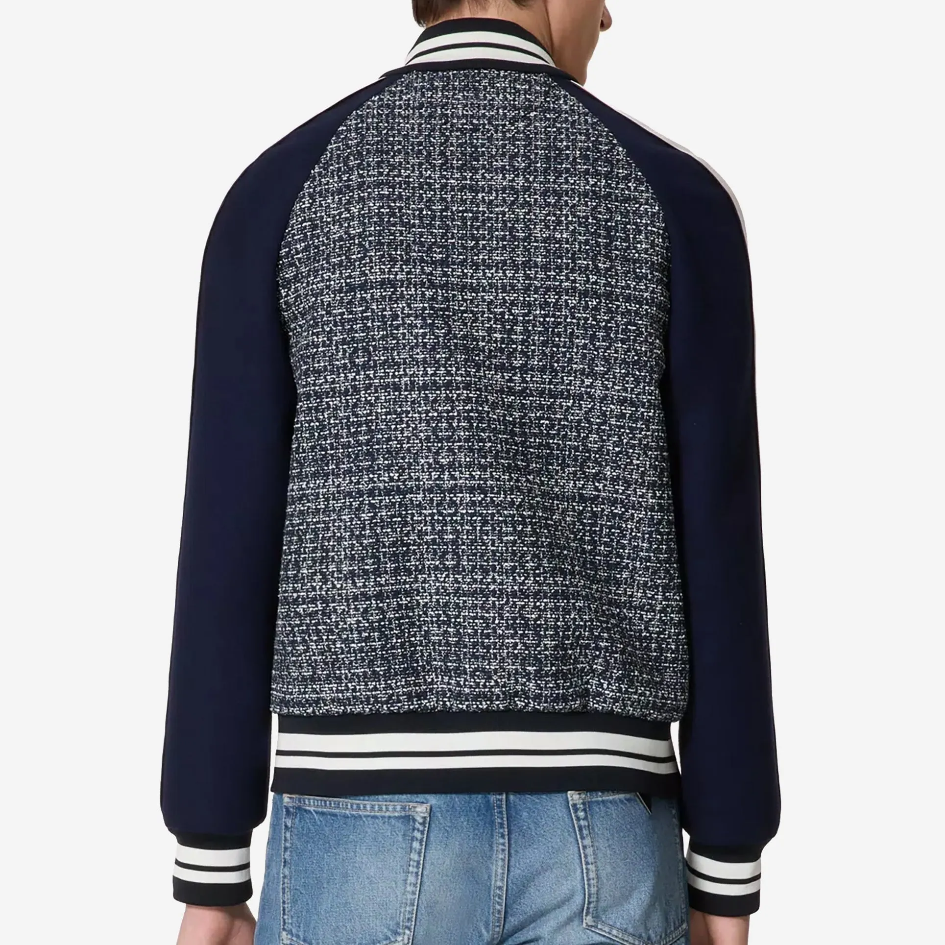 Valentino Garavani V Logo Cotton And Viscose Tweed Bomber Jacket