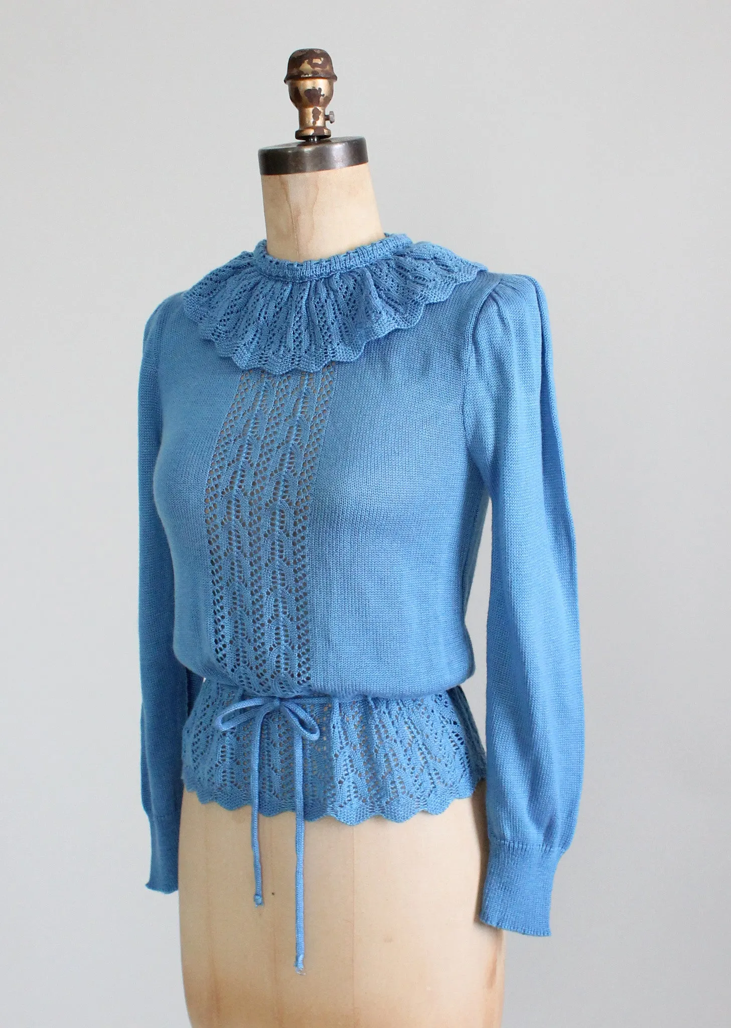 Vintage 1970s Blue Bell Ruffle Sweater