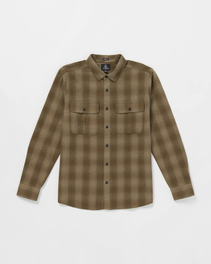 Volcom Shadowstone Flannel Long Sleeve Shirt - DARK EARTH