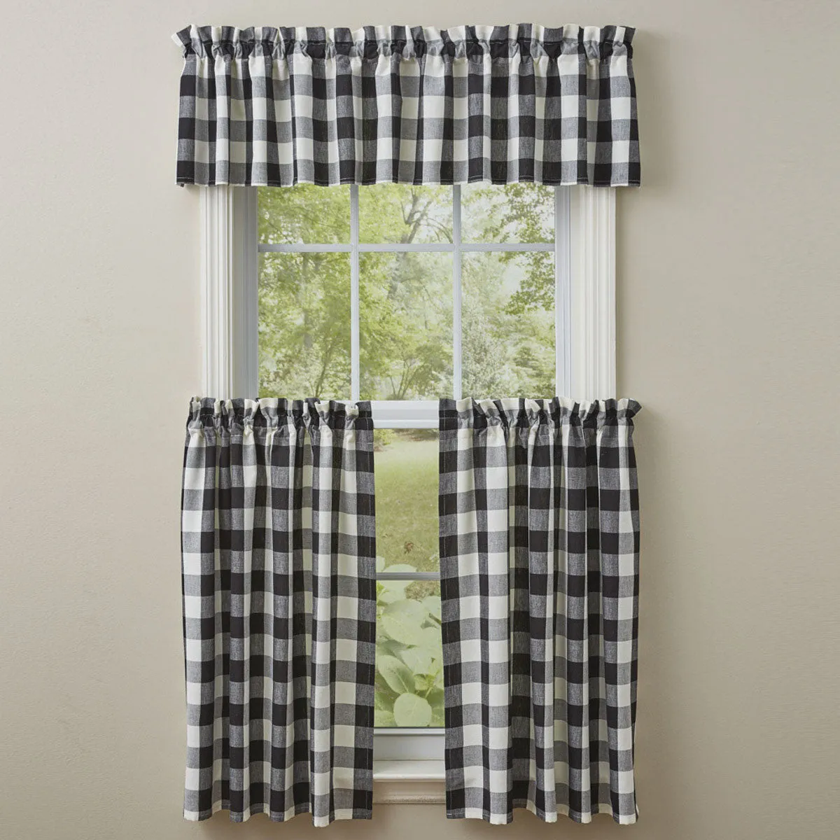 Wicklow Check Black & Cream Valance