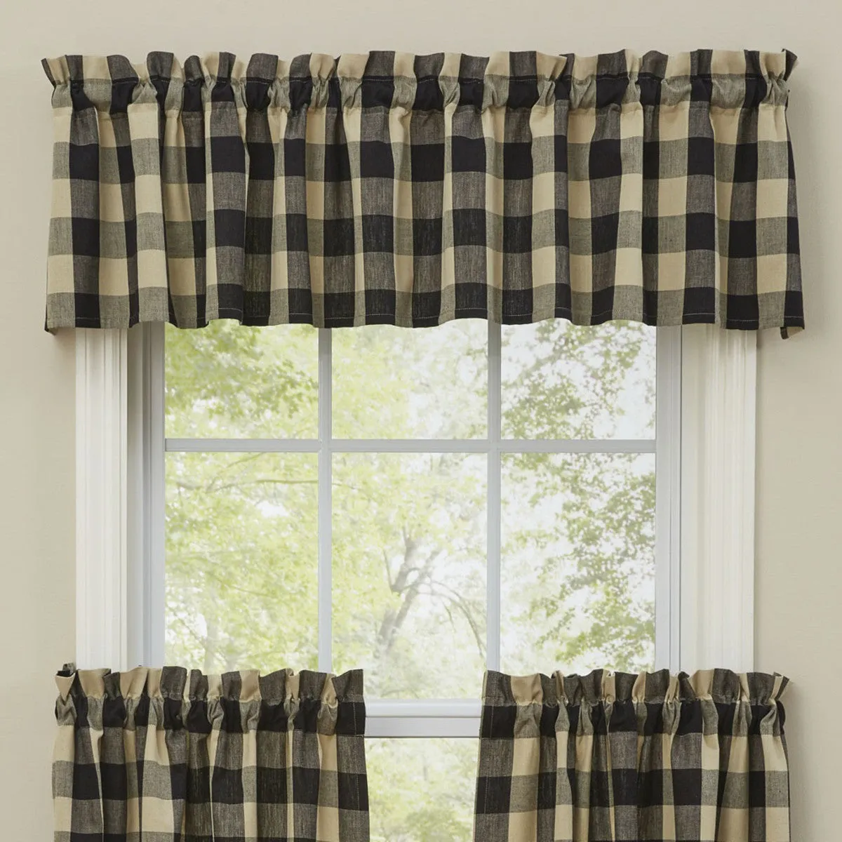 Wicklow Check Black & Tan Valance