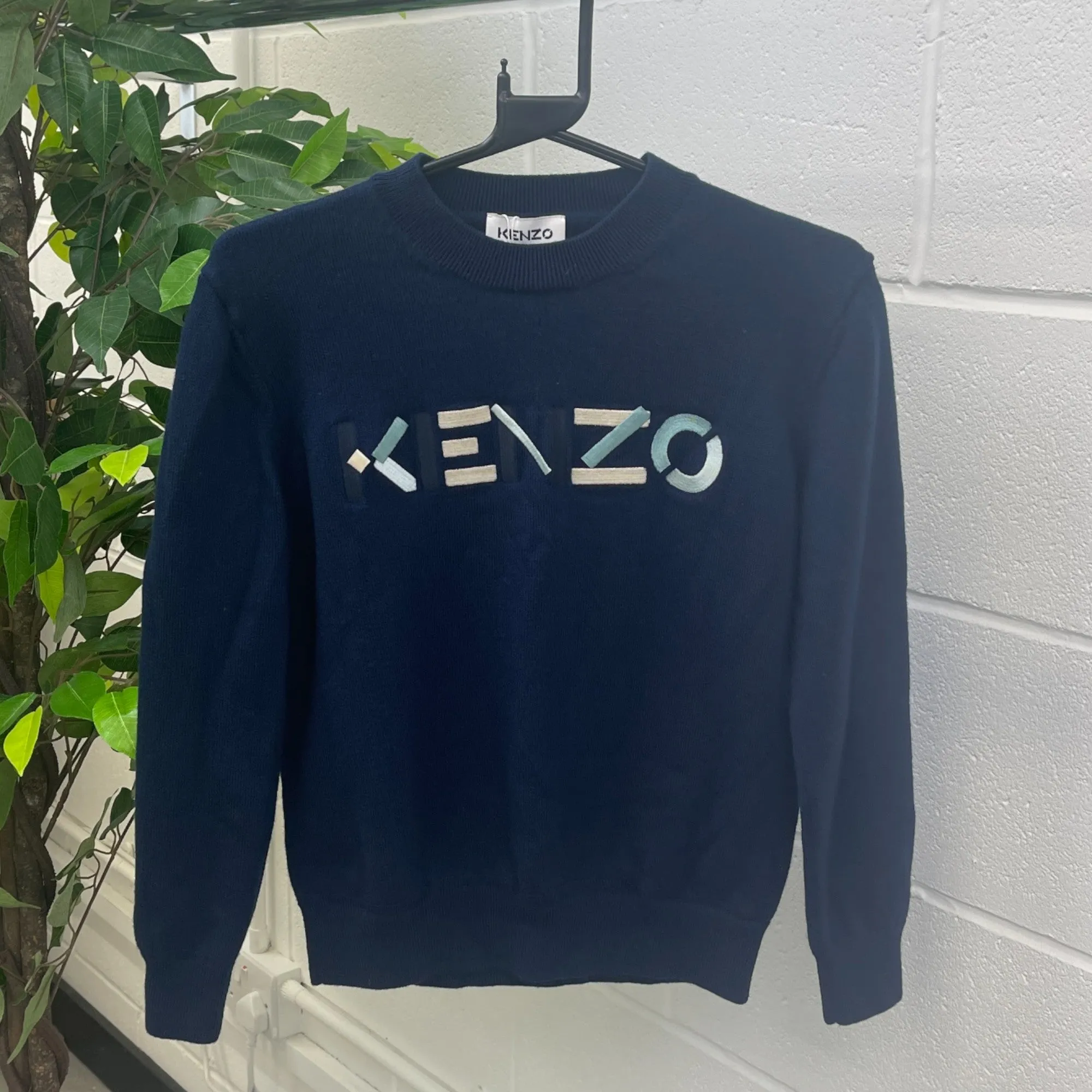 Women's Embroidered Logo Jumper Navy Size S