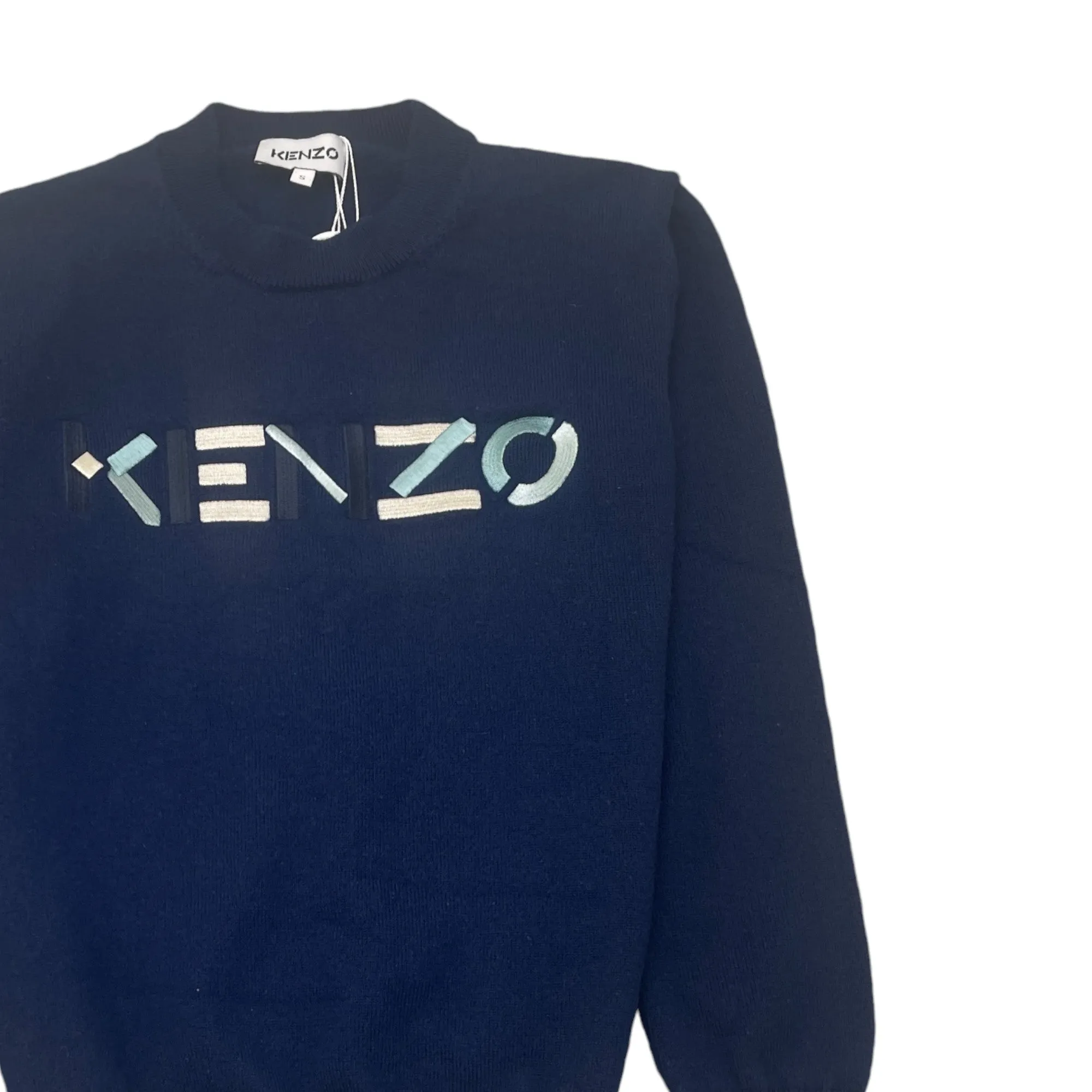 Women's Embroidered Logo Jumper Navy Size S